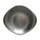Round plate in brushed metal