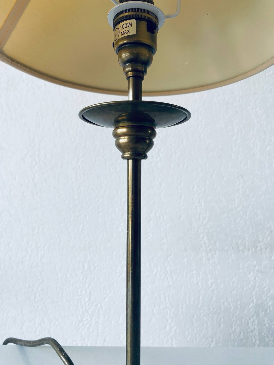 Pair of brass lamps