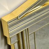 Large Vintage Horizontal Hollywood Regency Mirror by De Knudt, Belgium 1980