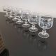 Set of 7 port glasses on crystal legs decorated with grapes and vine branches Luminarc