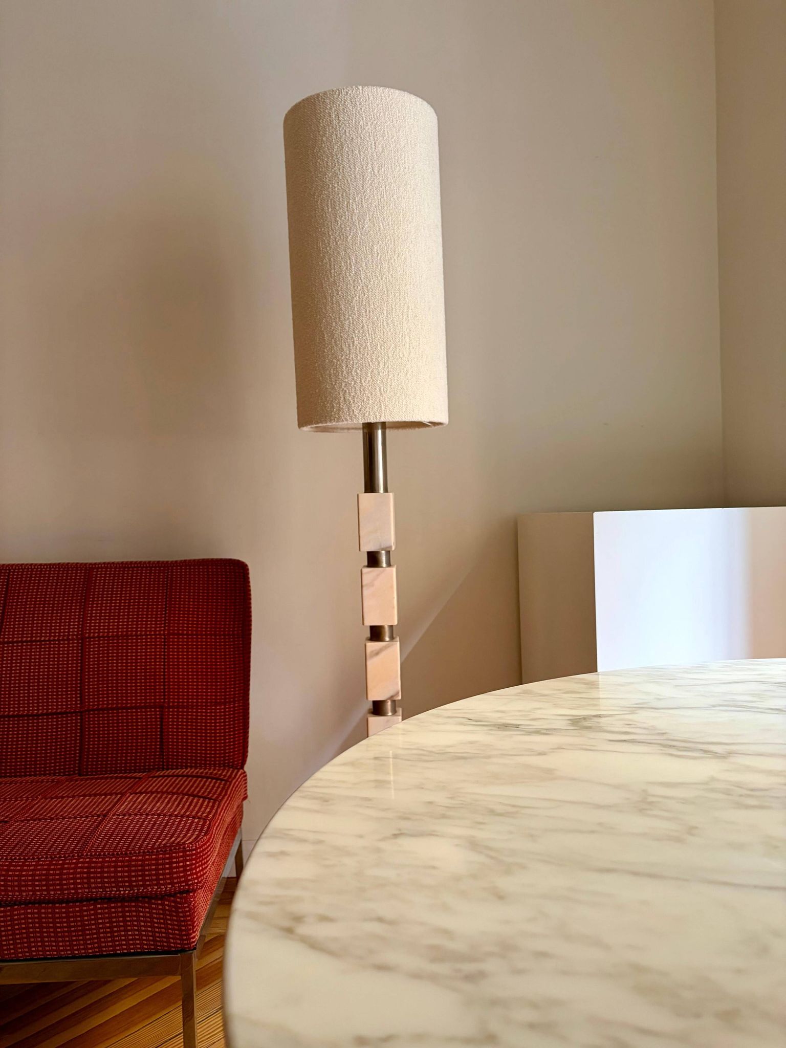 Lampe allemande en acier et marbre