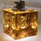 Cubic amber crystal table lighter