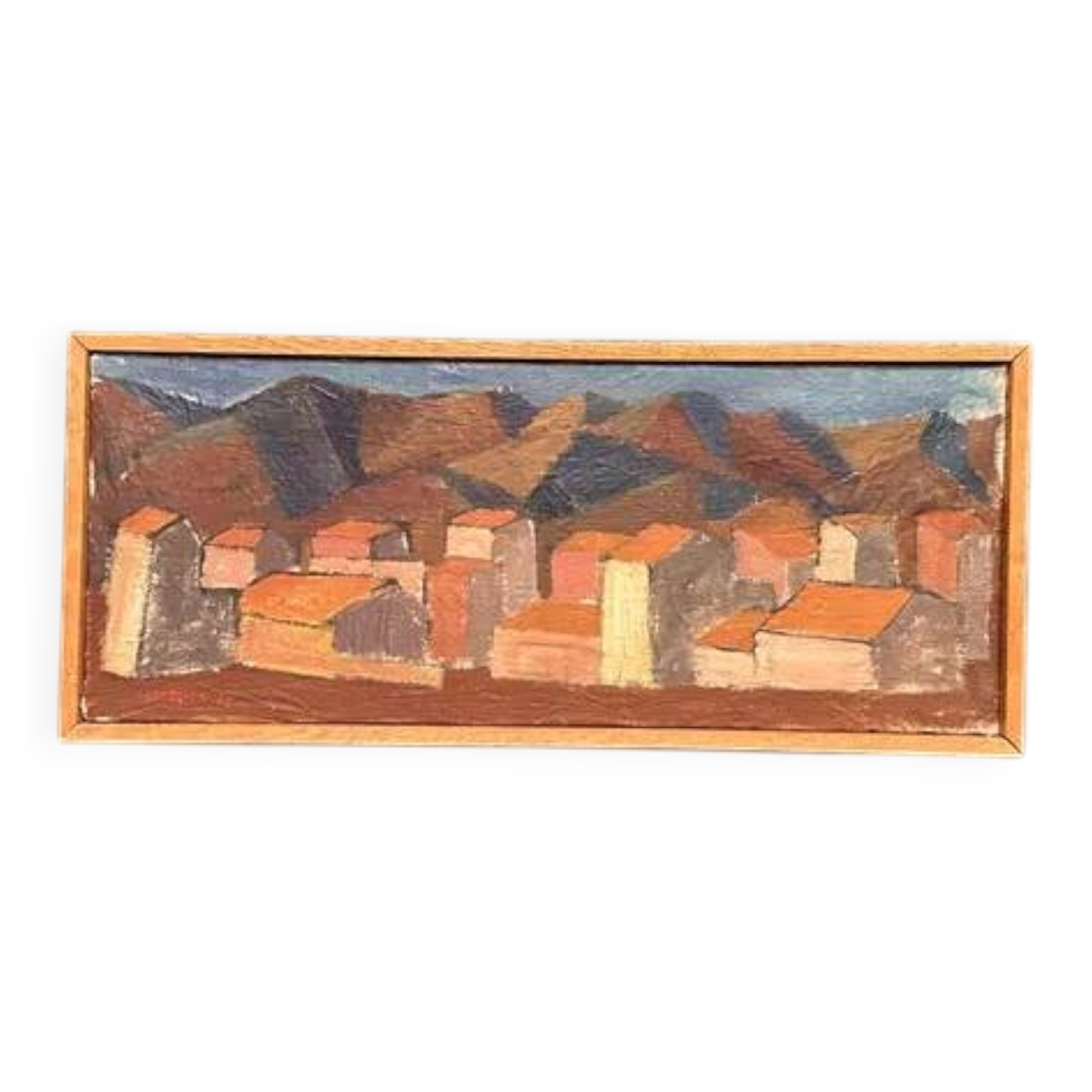 Swedish Oil on Canvas "Urban Landscape" by Johan Lundgren, Framed