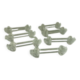 Suite of 7 yer glass knife holders deposited little duck