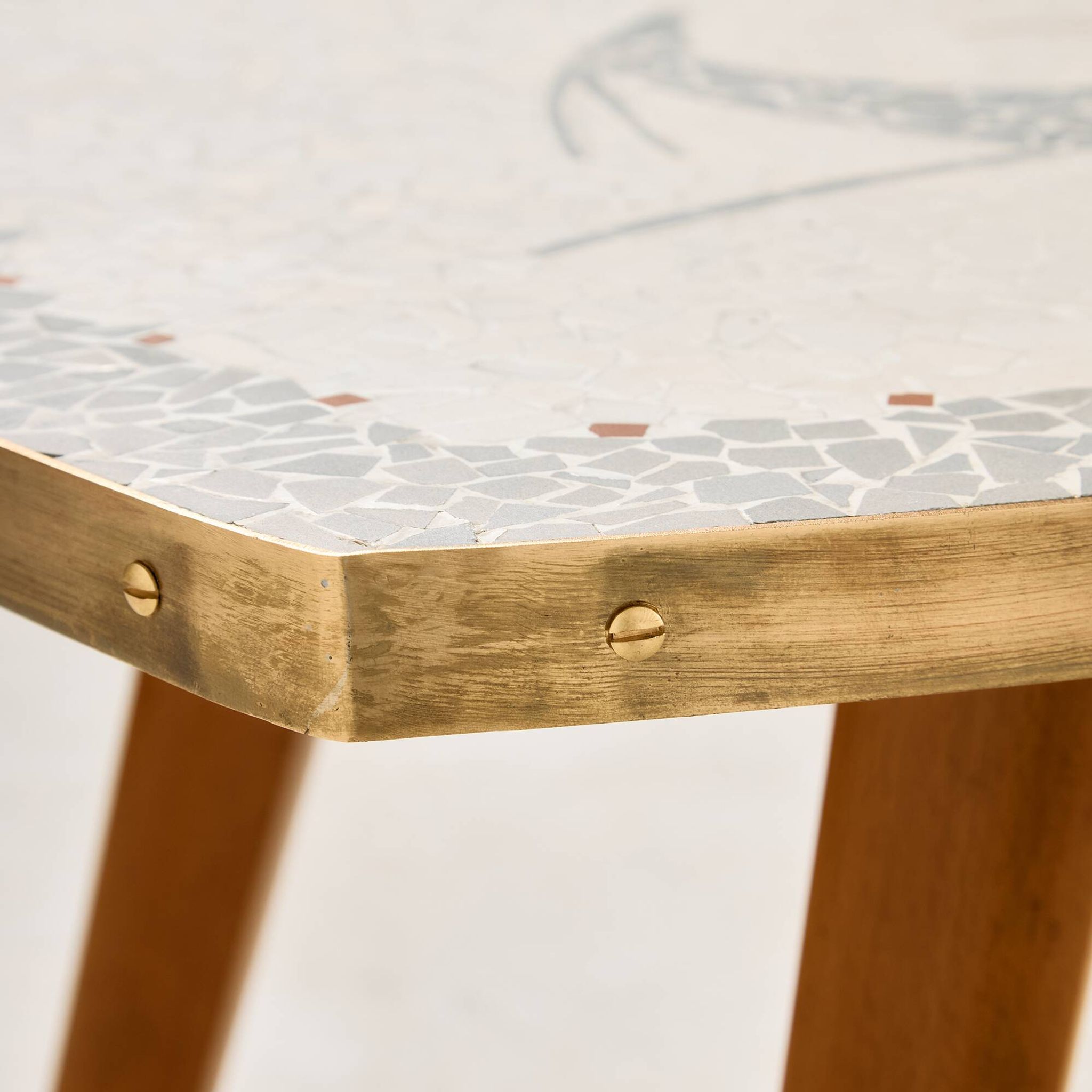 Table basse avec plateau en mosaïque