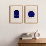 Painting duo on paper - zoé and neo - majorelle blue - signed Eawy