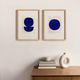Painting duo on paper - zoé and neo - majorelle blue - signed Eawy