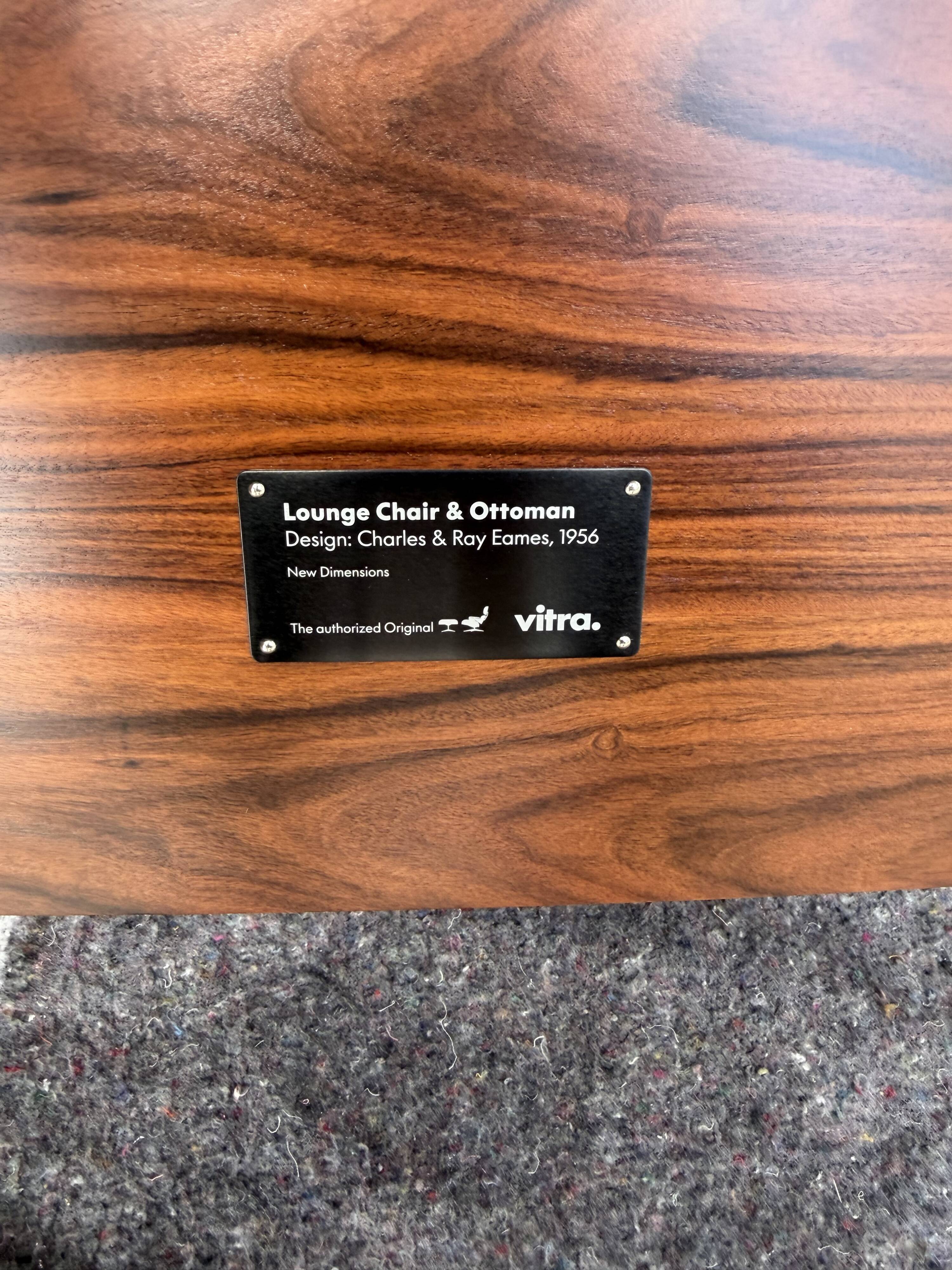 Vitra Eames Lounge Chair XL + Ottoman, Cognac leather & Santos Rosewood