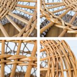 Panier Vintage Panier en osier Panier à linge Couvercle Panier de rangement