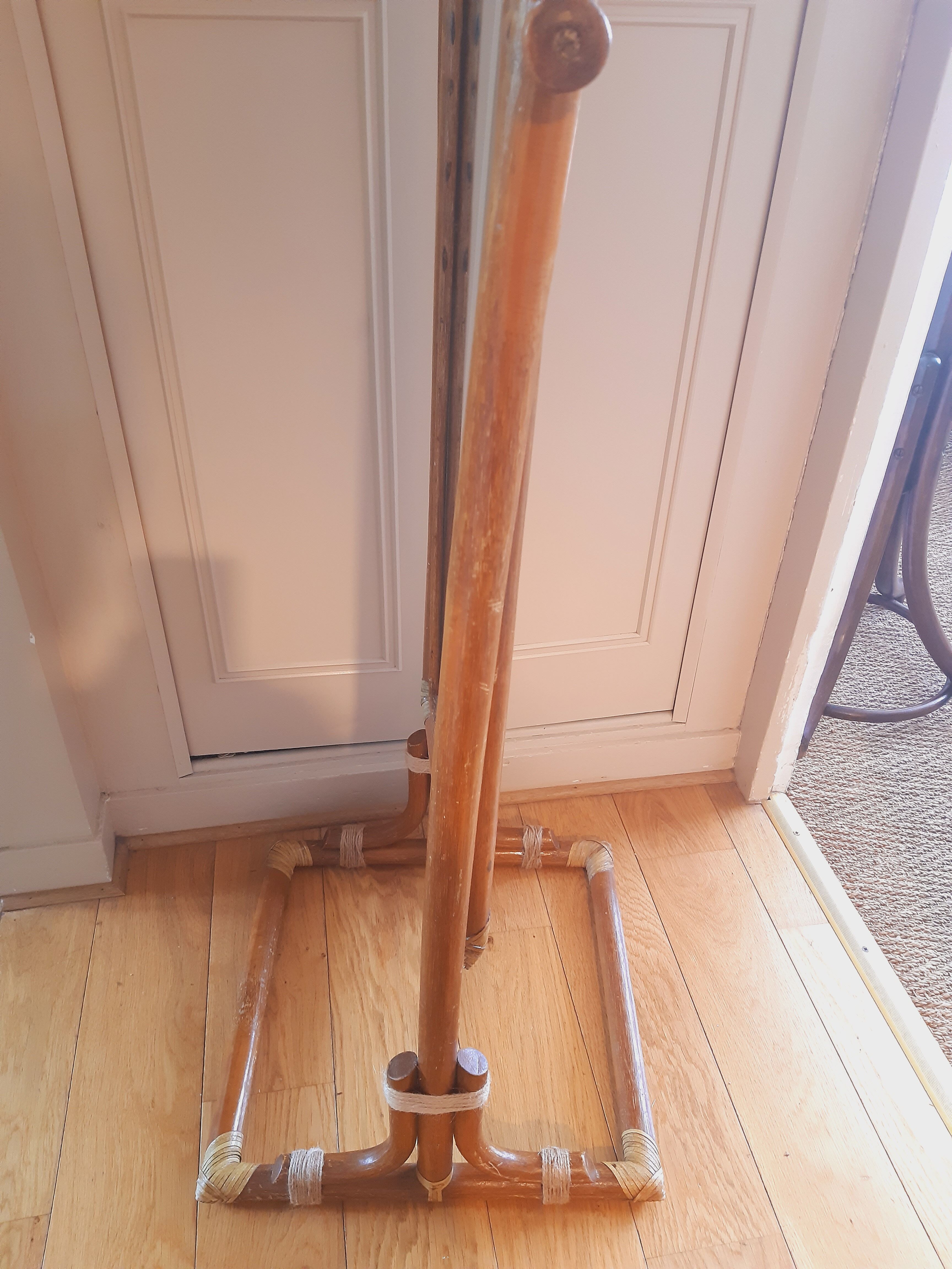 Psyche mirror in rattan 70's 124cm X 24cm