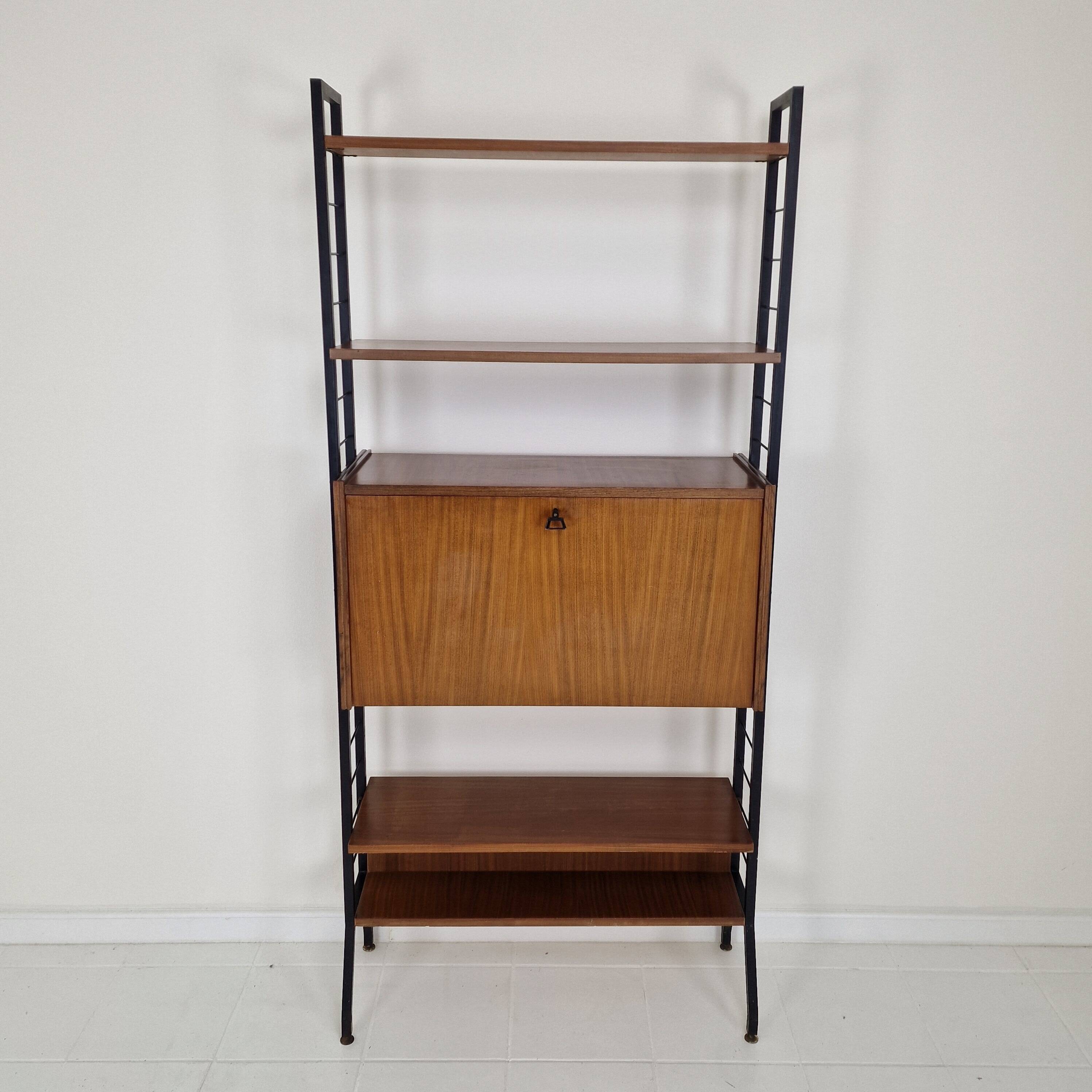 Italian Free Standing Teak Shelving Unit, 1950's