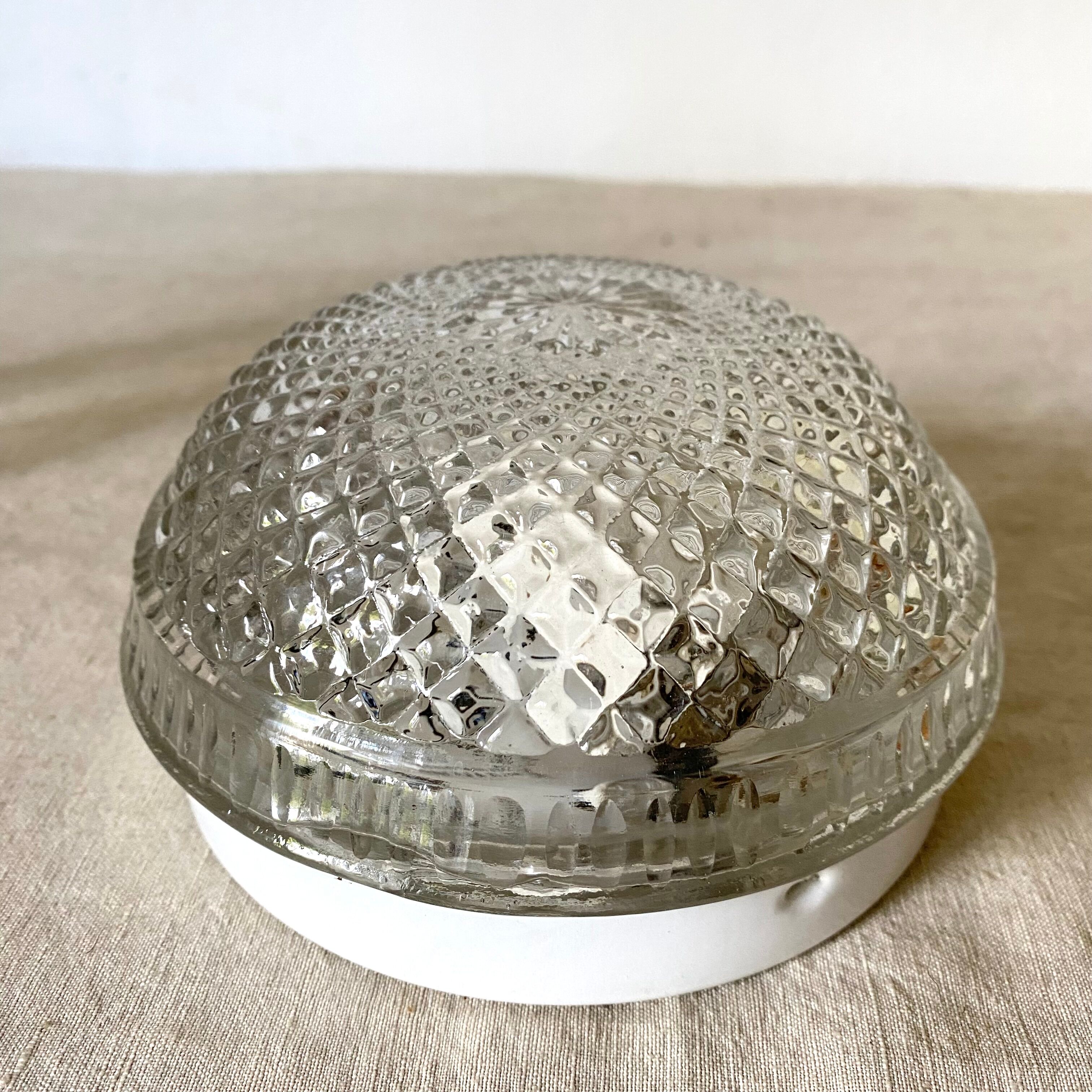 Vintage curved glass ceiling lamp