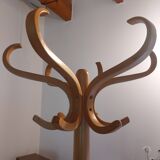 portemanteau perroquet, bois massif clair