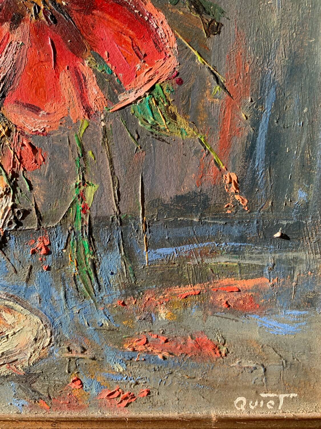 Old oil painting on panel