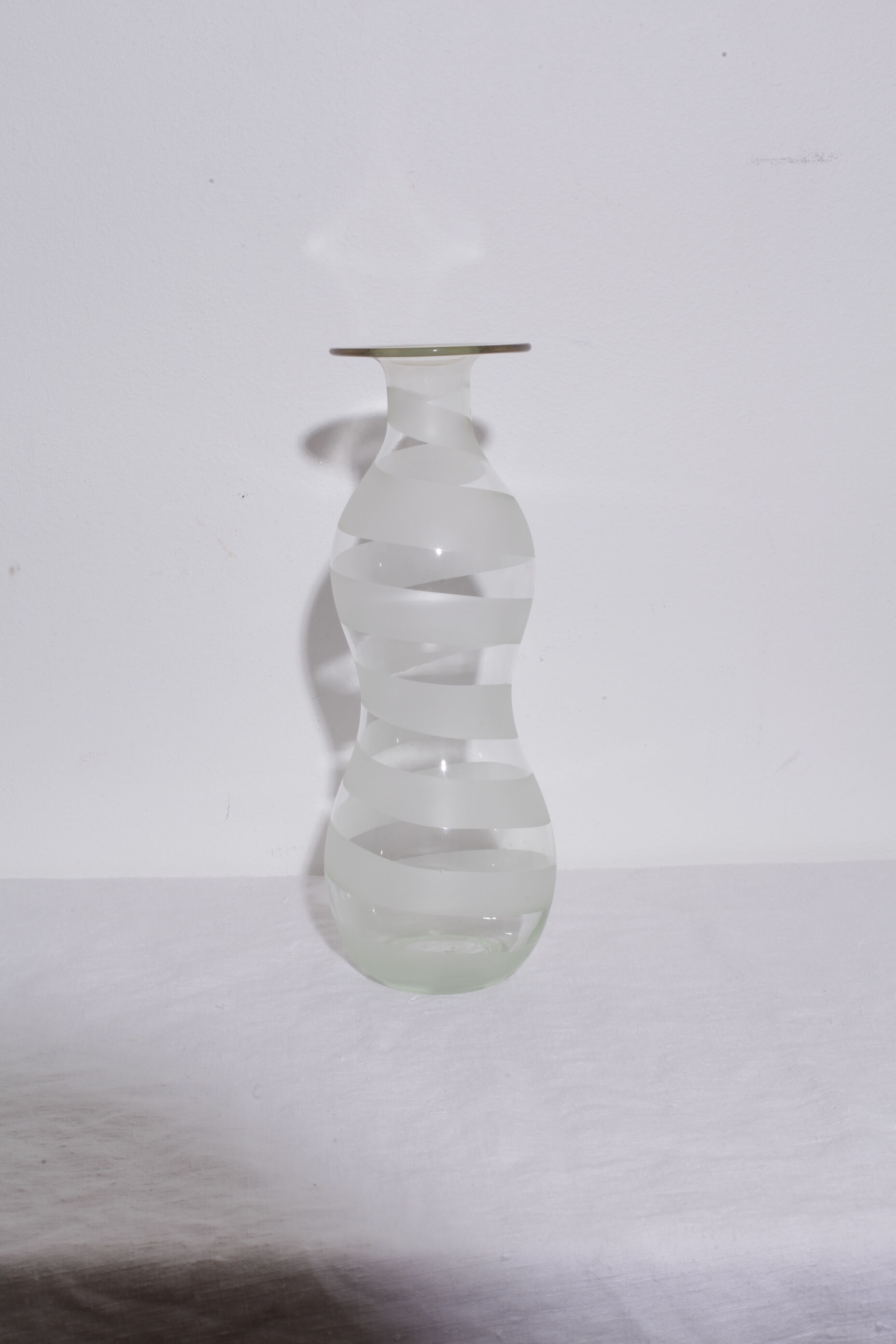 Vase soliflore verre transparent bande sablée