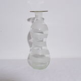 Vase soliflore verre transparent bande sablée