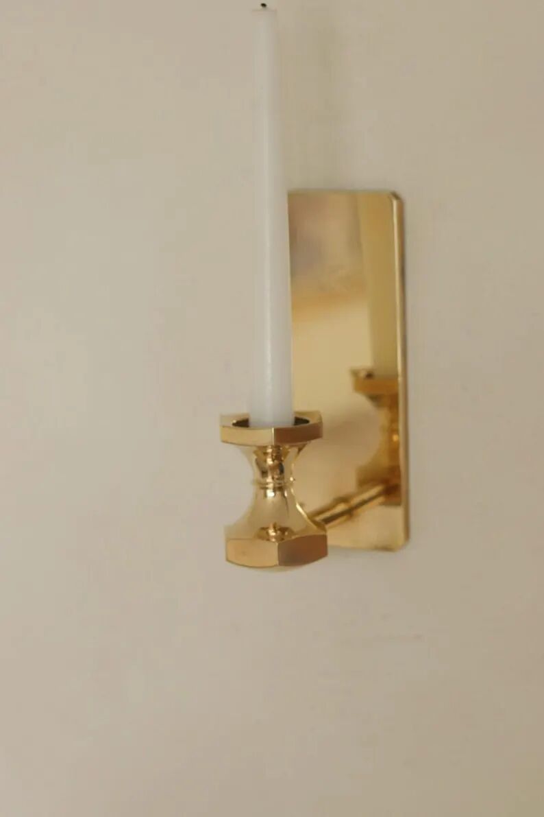 Pair of swedish brass sconces by gusum 1991