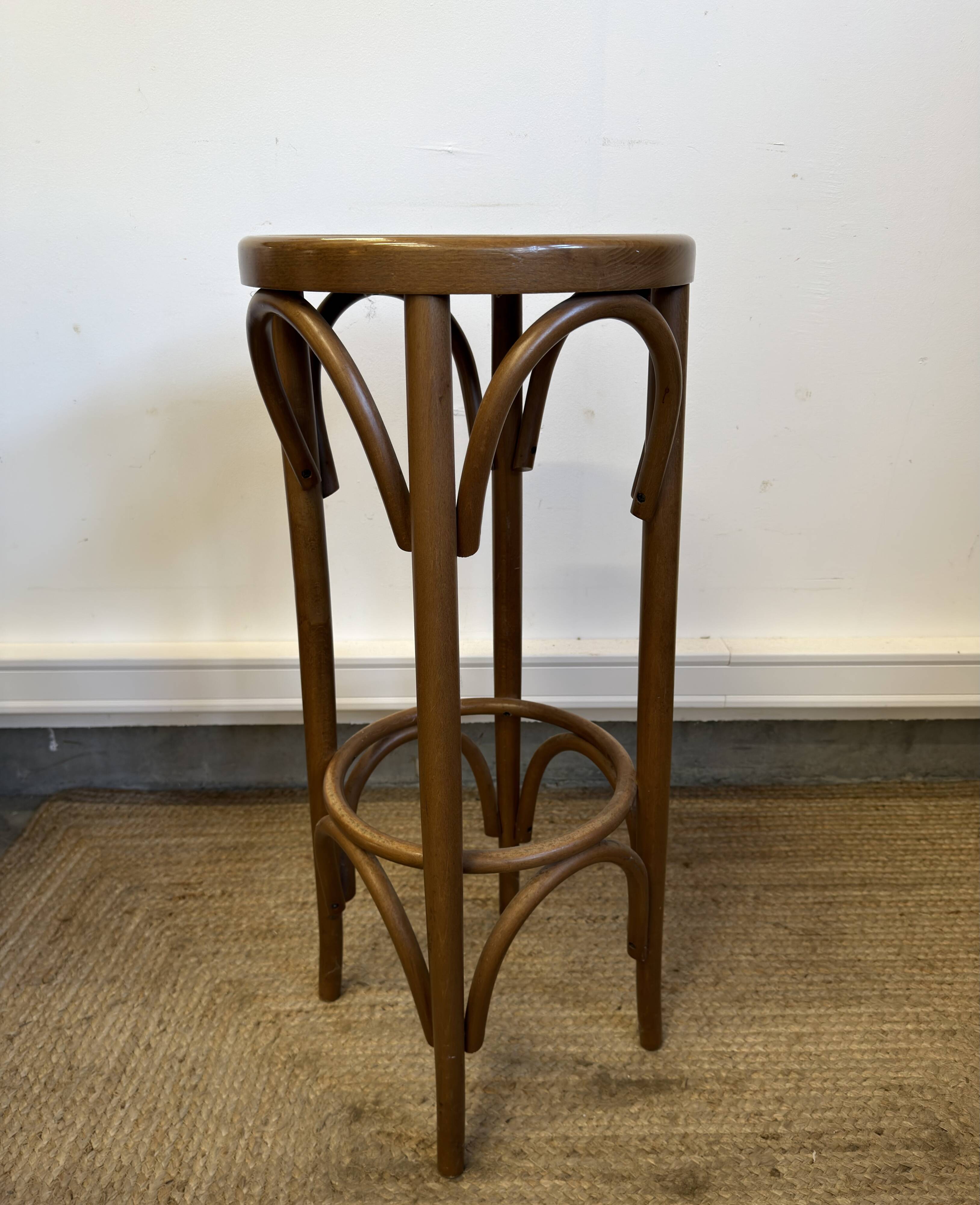 Curved wooden bistro stool – Thonet style – 1970s/80s