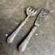 2 silver openwork service cutlery sets engraved with "AS"