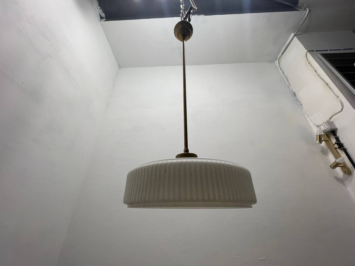Opaline Glass Light Pendant 1950’s