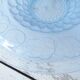 Large Art Deco dish in blue glass Etling Sabino thought patterns
