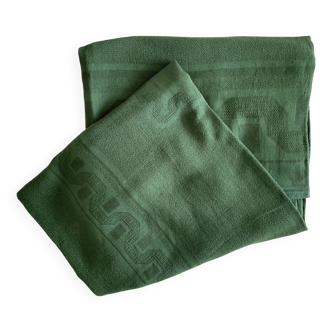 Antique dyed damask tablecloth - 10:12 place settings - 220x155 cm - Cotton
