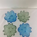 Lot of 4 glass cups in flower shape