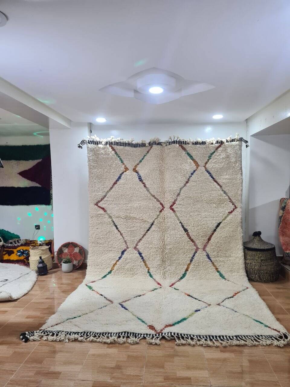 Handmade wool Berber rug 300X200 cm