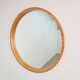 Large Mid-Century Round Pine Mirror, Denmark, 1960s