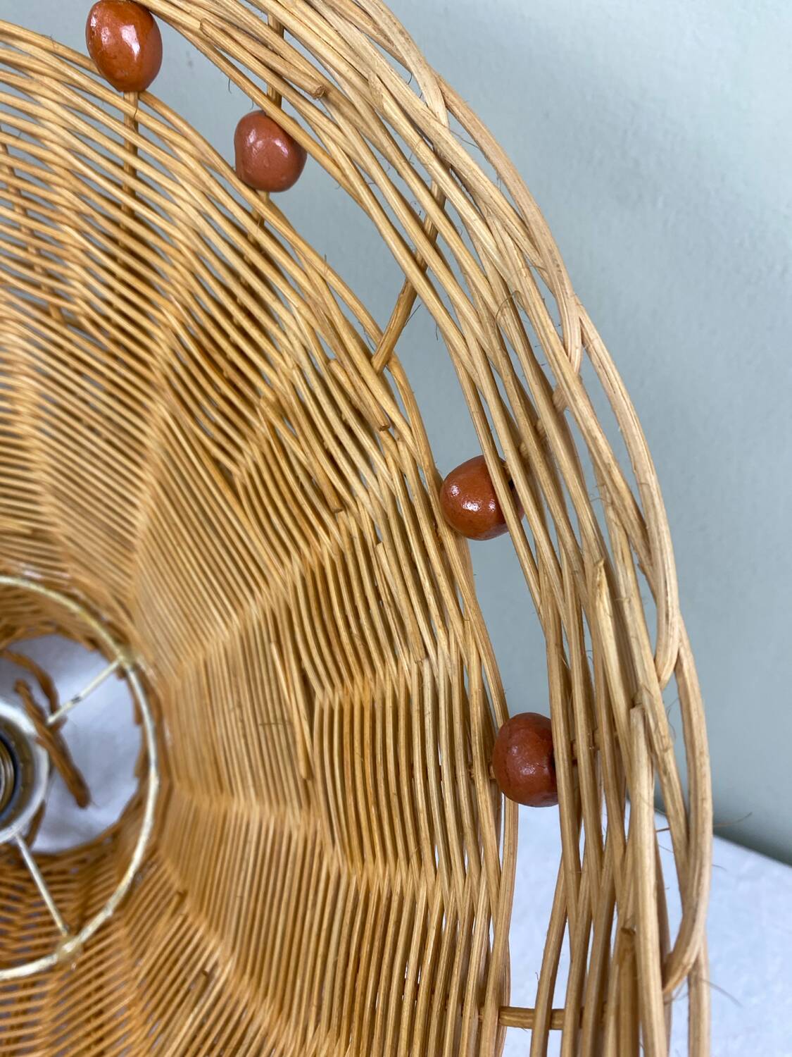 Vintage wicker pendant light