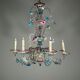 Venetian Rezzonico chandelier in multicoloured Venetian glass circa 1900