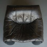 Amak Lounge Chair in brown leather by Annie Hieronimus for Cinna, 1980s