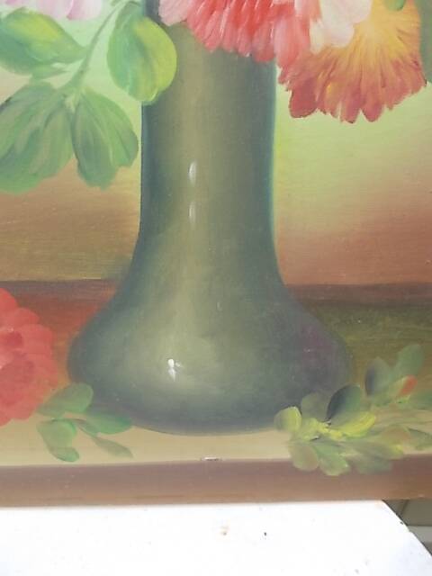 Large painting of a bouquet of flowers 91.5 x 60.5