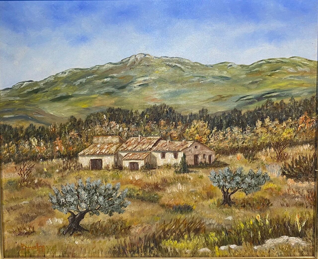 Old painting, Provencal landscape, signed, 60s/70s