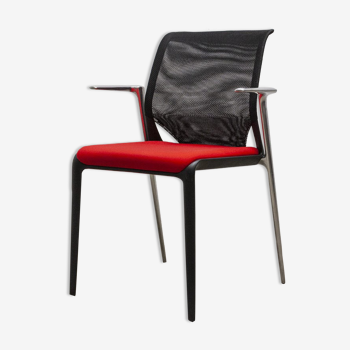 Chaise visiteur vitra medaslim rouge et noir