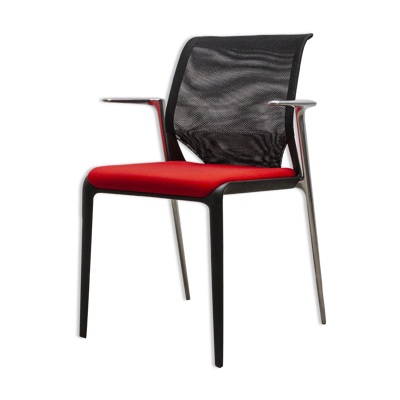 Chaise visiteur vitra medaslim rouge et noir