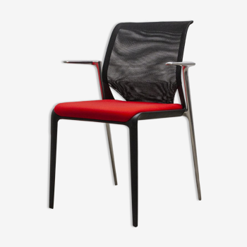 Visitor chair vitra medaslim red and black