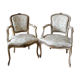 Pair armchairs Louis XV floral convertibles