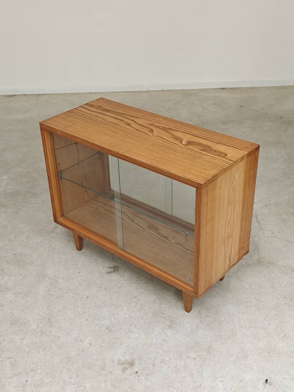 Small two-sided display cabinet wood and glass Frantisek Jirak 1960