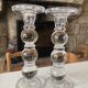 Pair of glass candle holders
