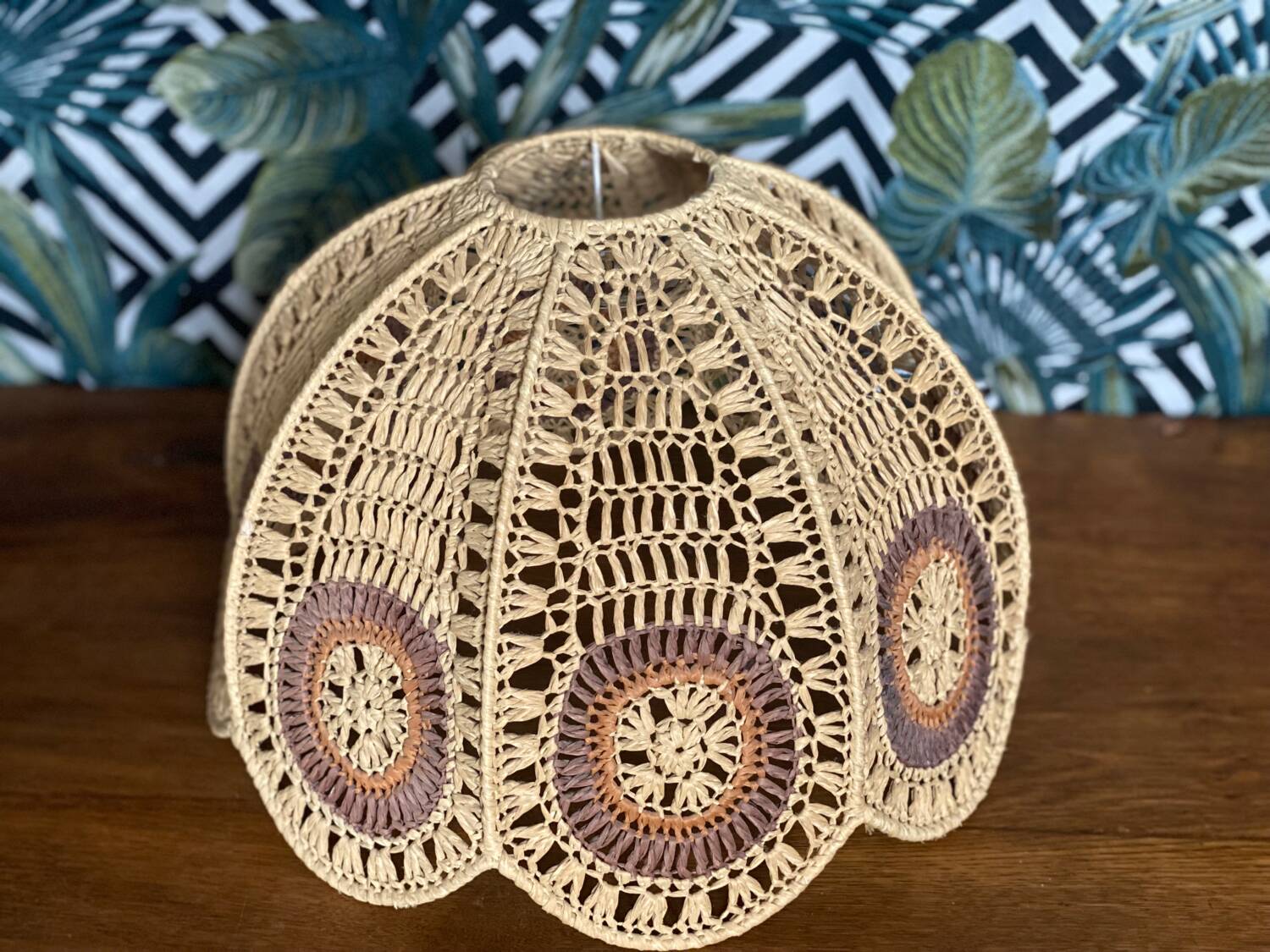 Natural fiber lampshade