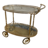 Glass and metal serving trolley, 1960s