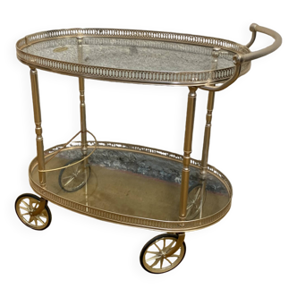 Glass and metal serving trolley, 1960s