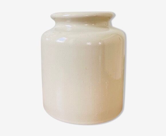Pot en grès émaillé beige