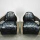 Pair of Timothy Oulton Aviator Leather and Steel Armchairs 1990s