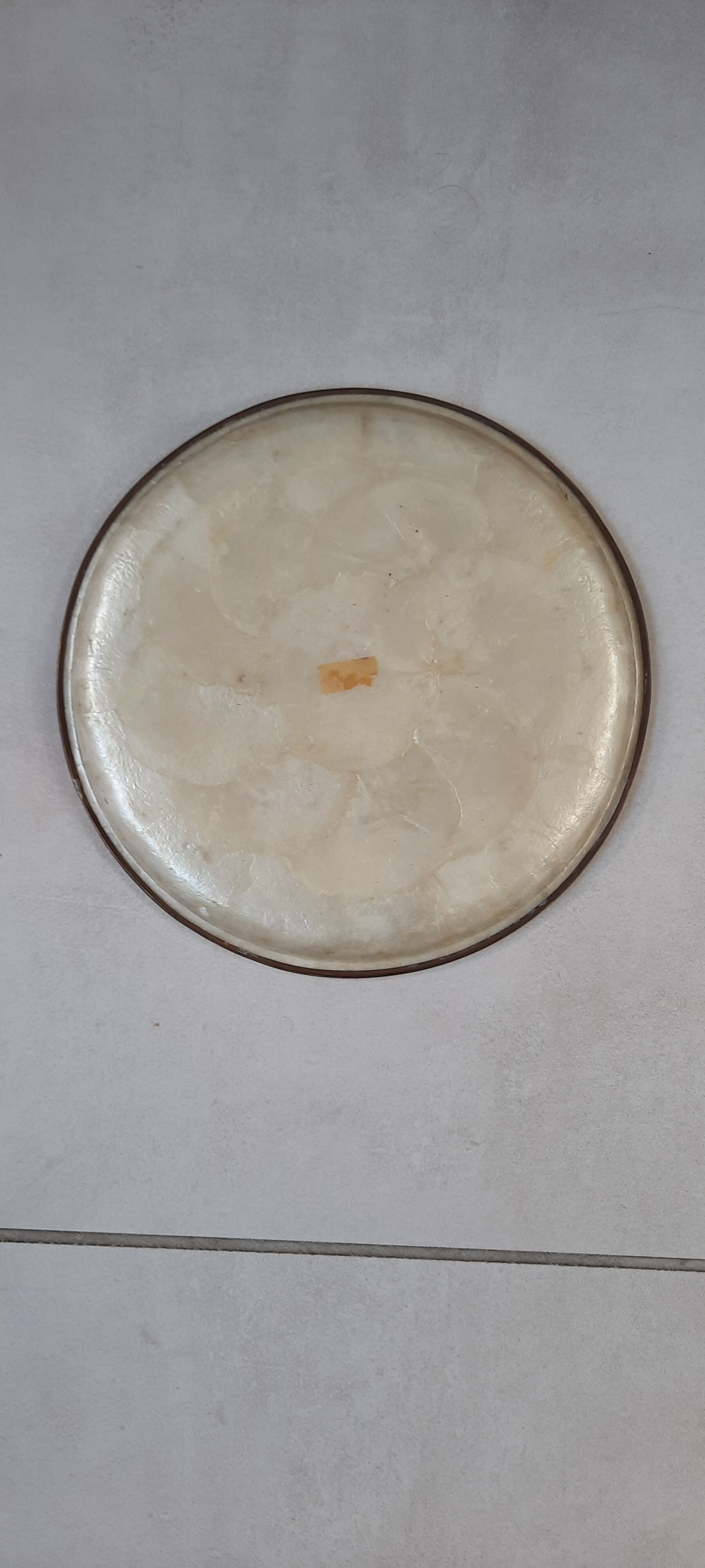 Old mother-of-pearl and brass tray