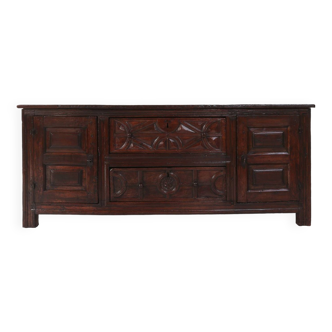 Unique 16th century French geometric sideboard in oak