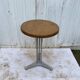 Brown table n1 round bistro bar cafe terrace cast iron foot 1950