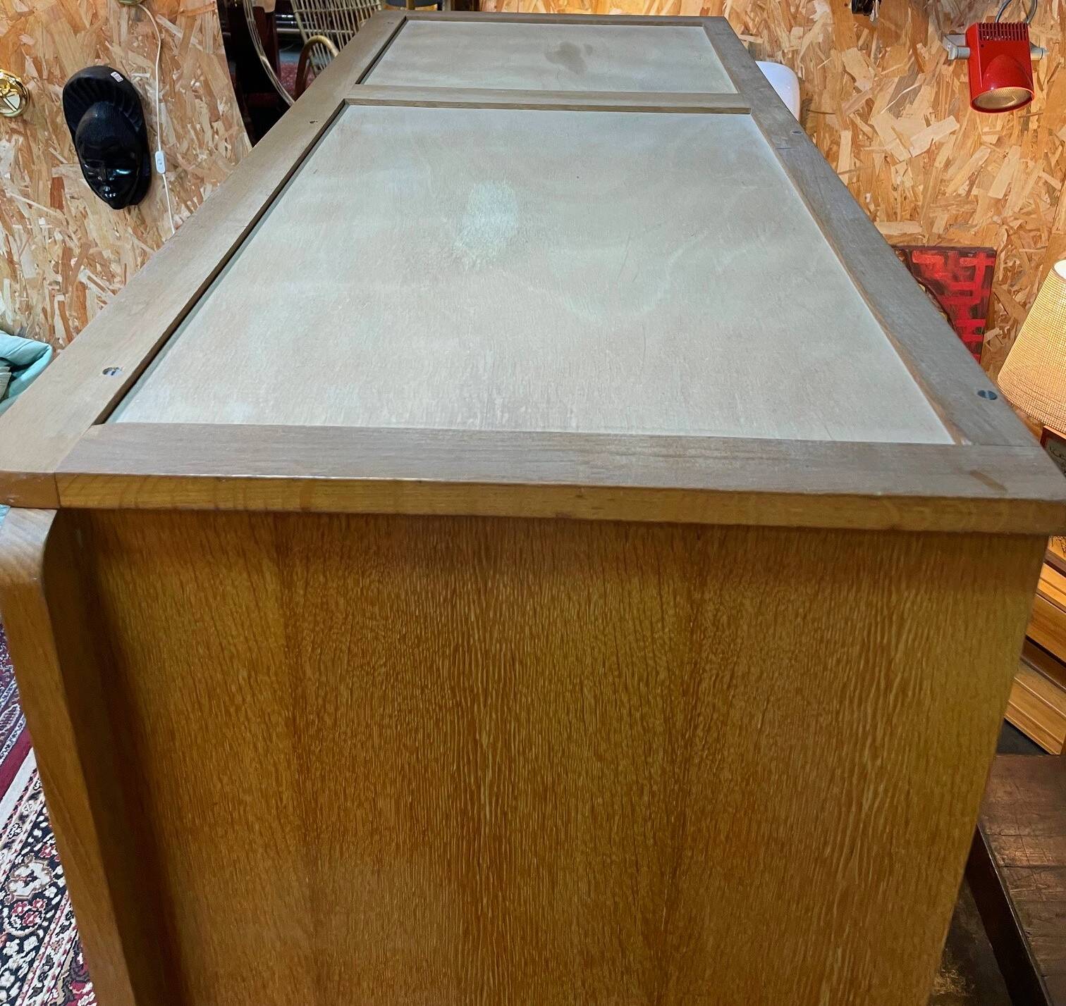 Armoire, secrétaire, commode en bois et rotin, années 60