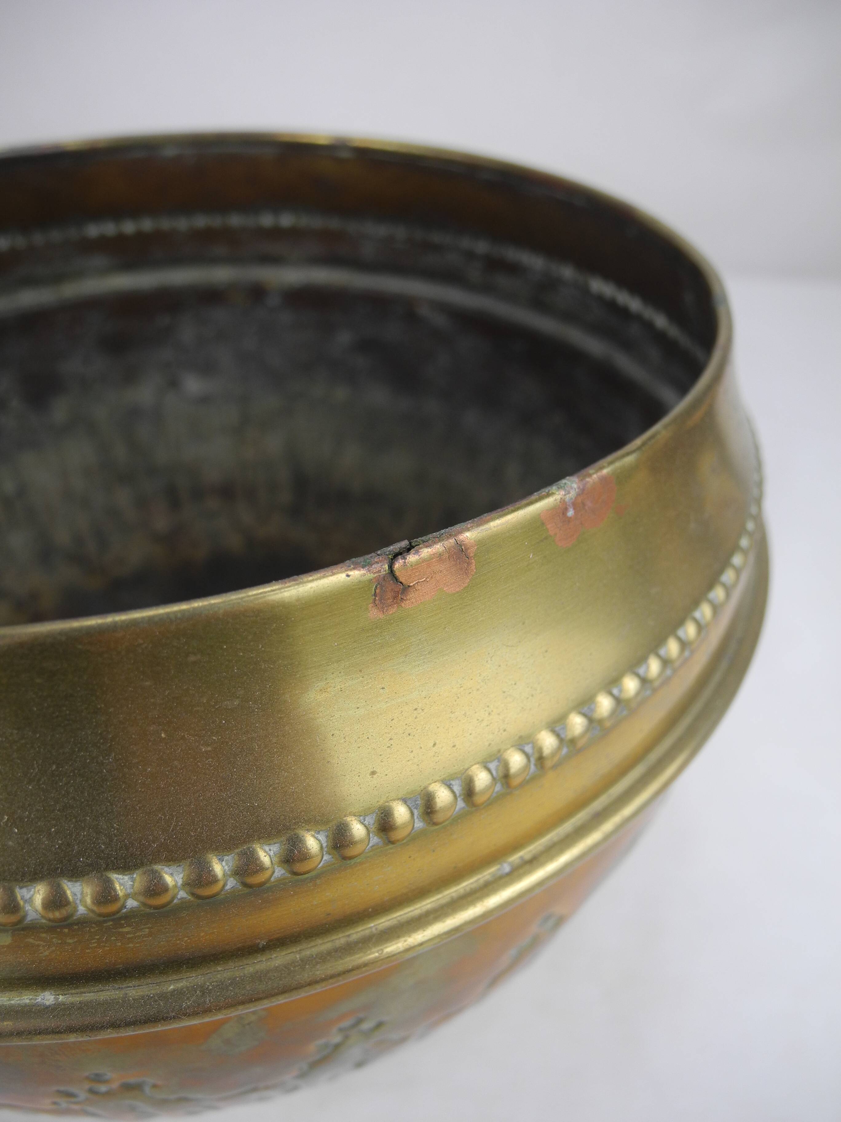 old gilded brass flower pot shabby chic old brass flowers pot